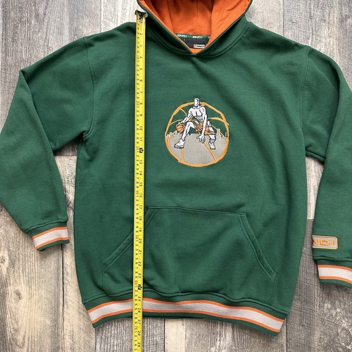 Vintage AND1 Hoodie Sweatshirt Mens Medium Green Basketball 90s Y2K Embroidered - Picture 12 of 16