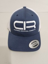 *NEW* CLASP BACK ONE SIZE FITS HAT/CAP. CIR. WHITE & NAVY BLUE COLOR.