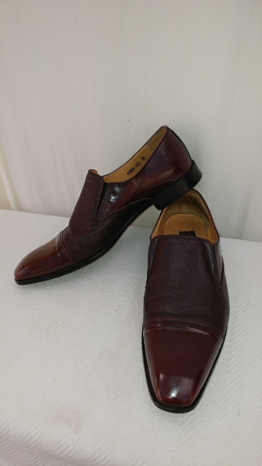 MERCANTI FIORENTINI Red Wood color Leather Patent Leather,Mens Dress shoes,US12M MERCANTI FIORENTINI Red Wood color Leather Patent Leather,Mens Dress shoes,US12M