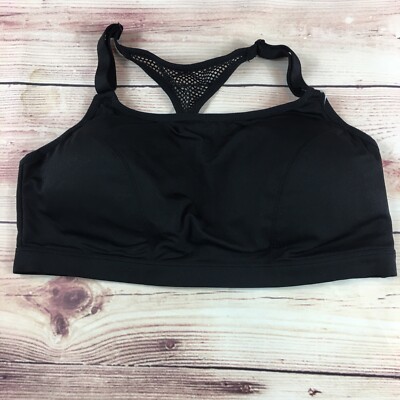 Cacique Livi Active No Wire Sports Bra Size 18 Black