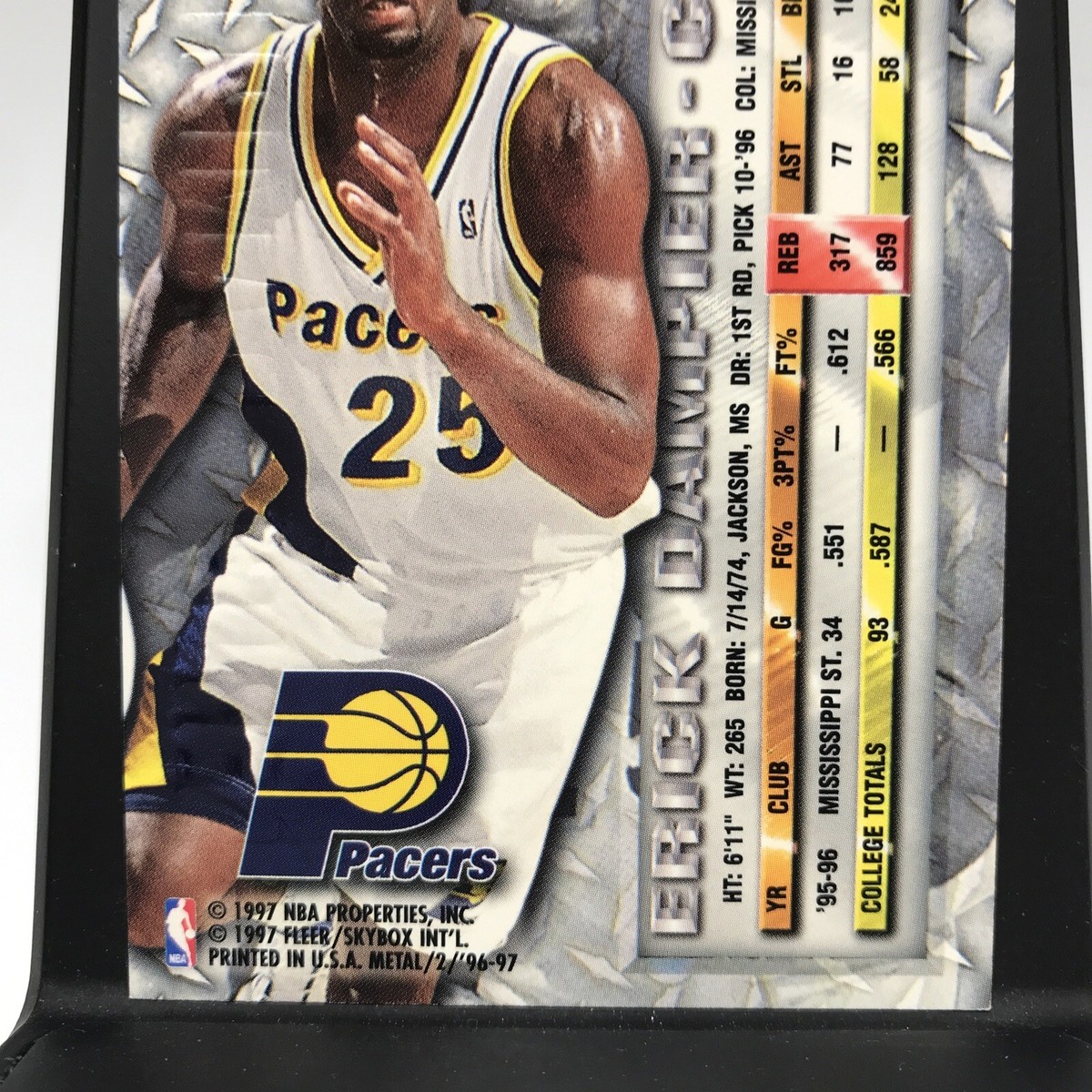 1996-97 Metal Indiana Pacers Basketball Card #177 Erick Dampier