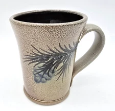 Rowe Pottery Works Salt Glaze Pine Cone Artist Hand Crafted Studio Mug 2005