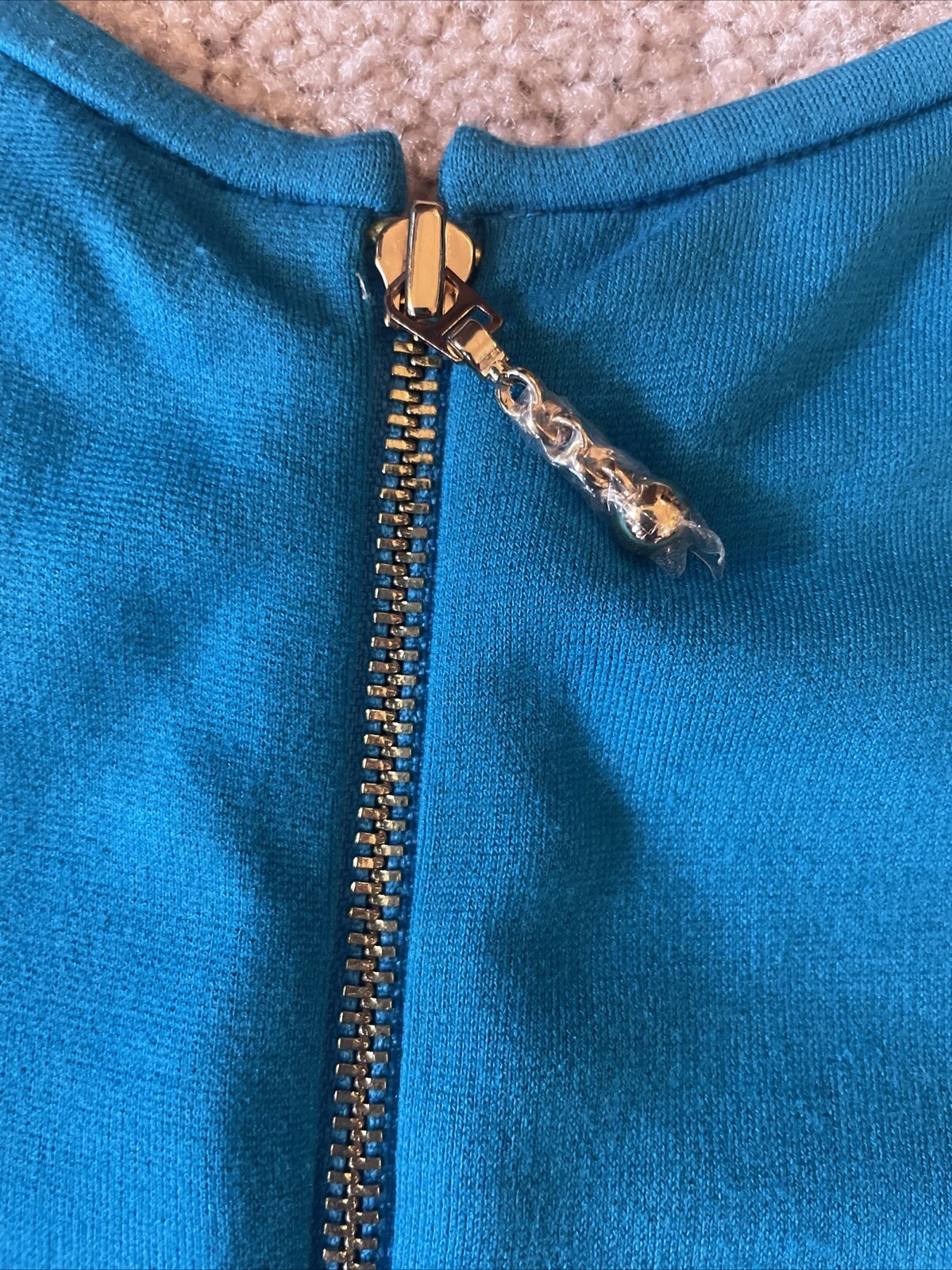 Abito Kate Spade Racquel Shift colorblock blu e verde acqua taglia 8 zip posteriore giorno a notte