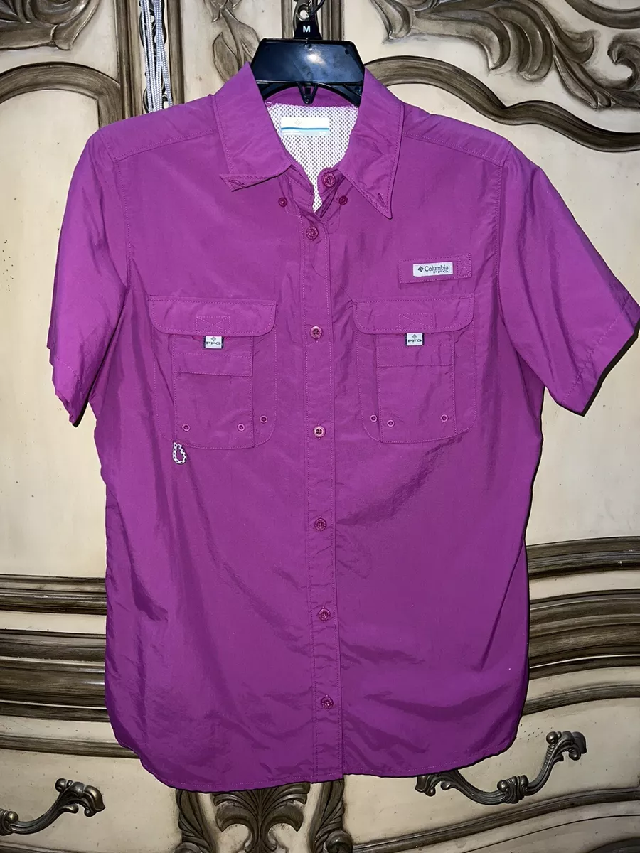 Columbia PFG Fishing Shirt Short Sleeve Vented Women’s Top Sz S