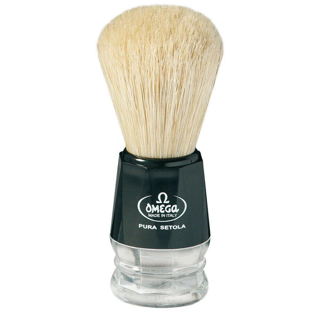 Omega Professional Pure Bristle Shaving Brush, Handcrafted in Italy