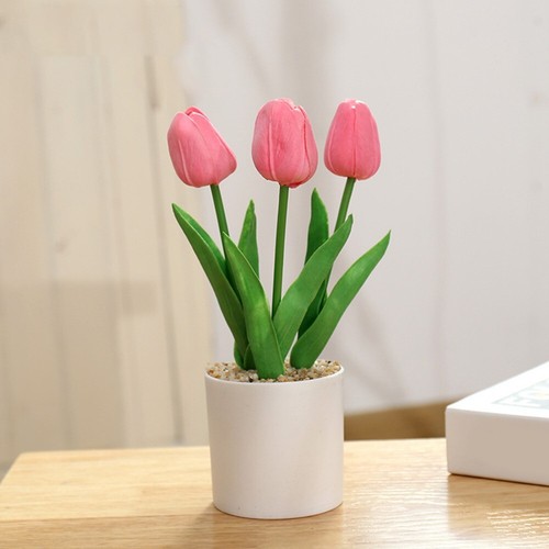Lifelike Tulip Fake Plants for Home Wedding Party Decor Elegant and