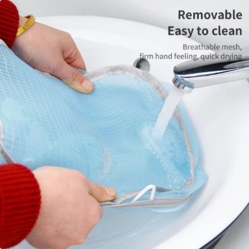 1pc Laundry Bag Washing Foldable Laundry Basket Bag Mesh Hamper Storage