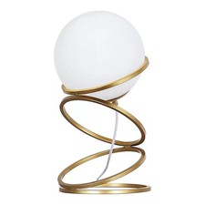 Lampada Da Tavolo Elegante Moderno Minimal Sfera Vetro Attacco G9 Bronzo Comò