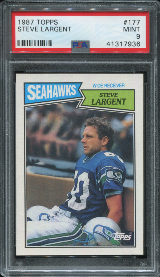 PSA 9 MINT 1987 TOPPS STEVE LARGENT #177 SEAHAWKS 17936 B195
