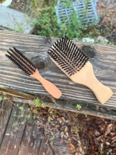 2 Qty Beard Brushes Zilberhaar -  Boar Bristle- Beard Grooming Brush For Men -