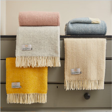 Throws 100% Pure New Wool Soft Blanket Sofa/Bed Beehive British MADE IN THE UK