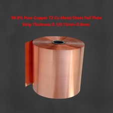 99.9 Pure Copper T2 Cu Metal Sheet Foil Plate Strip Thickness 0.1/0.15mm-0.8mm