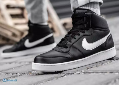 Men's Nike Ebernon Mid Black White LIFESTYLE SNEAKER  rare model size us 12