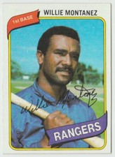 1980 Topps #224 Willie Montanez Baseball Card Texas Rangers