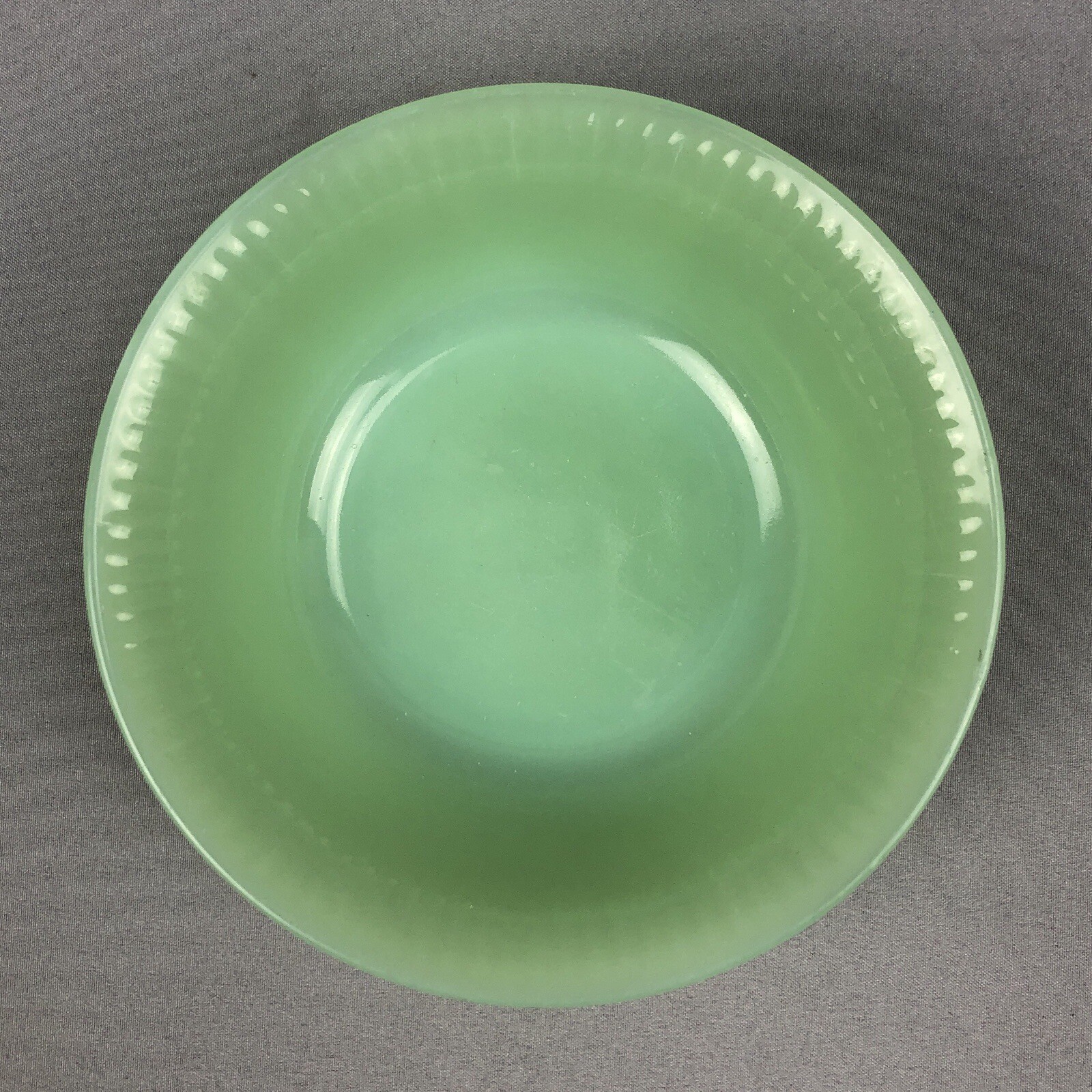 2 Vintage Fire King Oven Ware Oven Glass Jadeite Green 4 7/8" Fruit