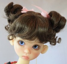 Monique Brown Doll Wig Kitty Sz 8-9 Effner Little Darling, RR Siblies, Dumplings