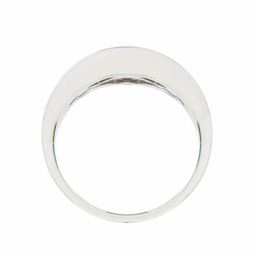 Baguette-Square Lab Created Diamond Channel Set Half Eternity Silver Band Ring - Picture 5 of 6