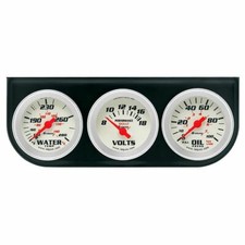 Equus E8200 2 Gauge Set Black 8000 Series Water Temp Volt Oil Pressure