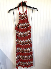 Forever 21 Halter Dress Womens Medium Knit Bohemian Knee Length Retro 70's Vibe