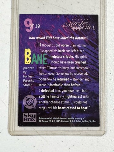 1995 Skybox DC Batman Master Series VILLAINS INSERT BANE 9 CARD SINGLE NEAR MINT - Picture 2 of 2