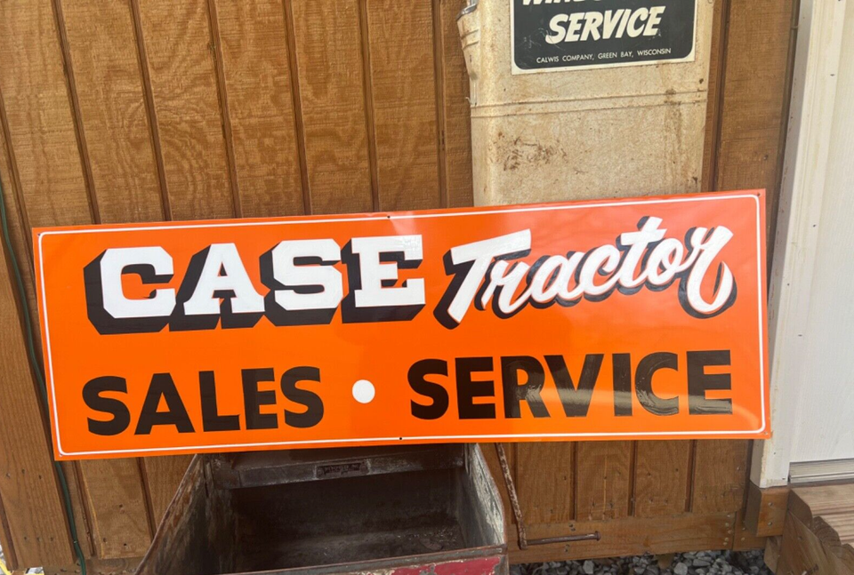 Vintage Case Tractor Sales Service Hand Painted Farm Machinery ...