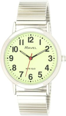 Ravel Herren Unisex Glow in the Dark NITE-GLO Ravel leuchtendes Zifferblatt Armband Uhr