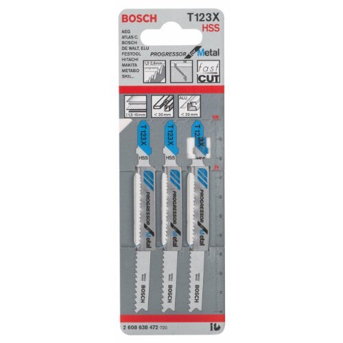 Bosch Professional 3x Lame per seghetto alternativo T 123 XF Progressor for Meta