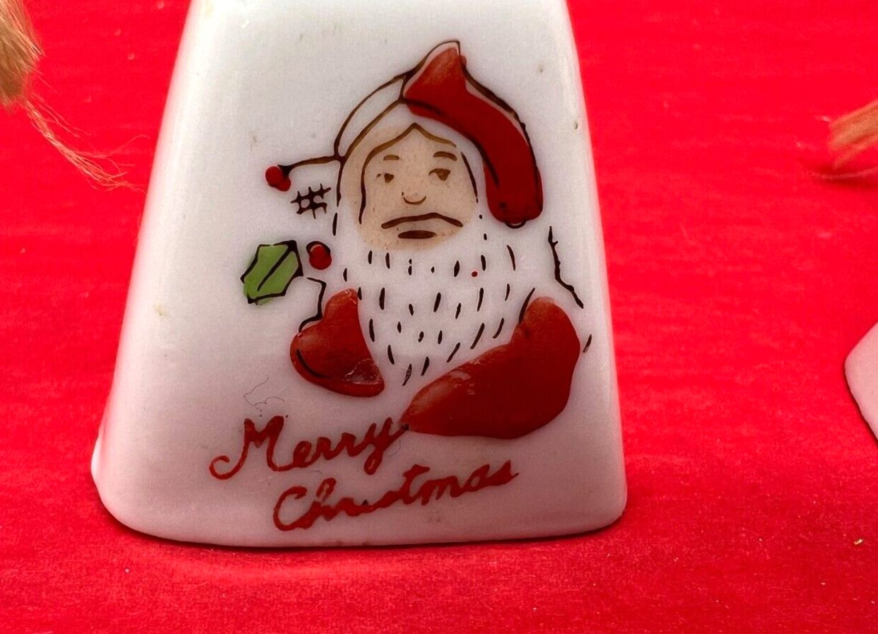 12 Adorable Porcelain HandPainted Bell Ornaments/Japan/ VTG Christmas