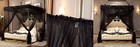 Princess 4 Corners Post Bed Curtain Canopy Netting (Twin, Black), Twin, Black