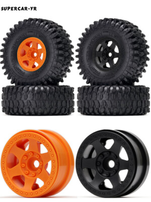 2.2''Nylon Beadlock Wheel Hub Rims Tires For RC Axial SCX10 RR10 Wraith KM5 CC01