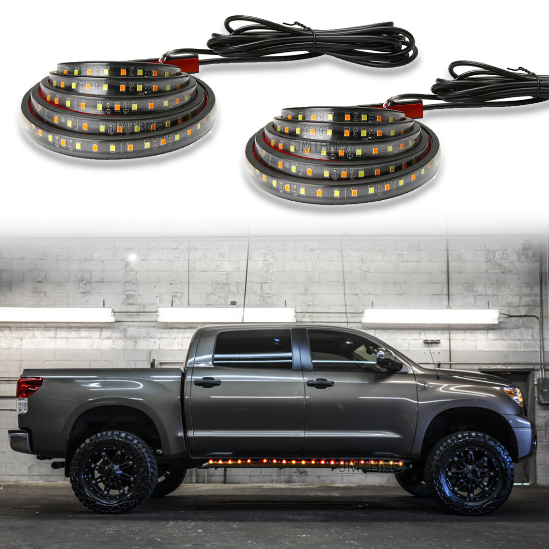 ライト・ランタン solol ND ver. Type2 RETRO STRIPE 2x 70inch LED Running Board Lights DRL Side Step Strip For Toyota