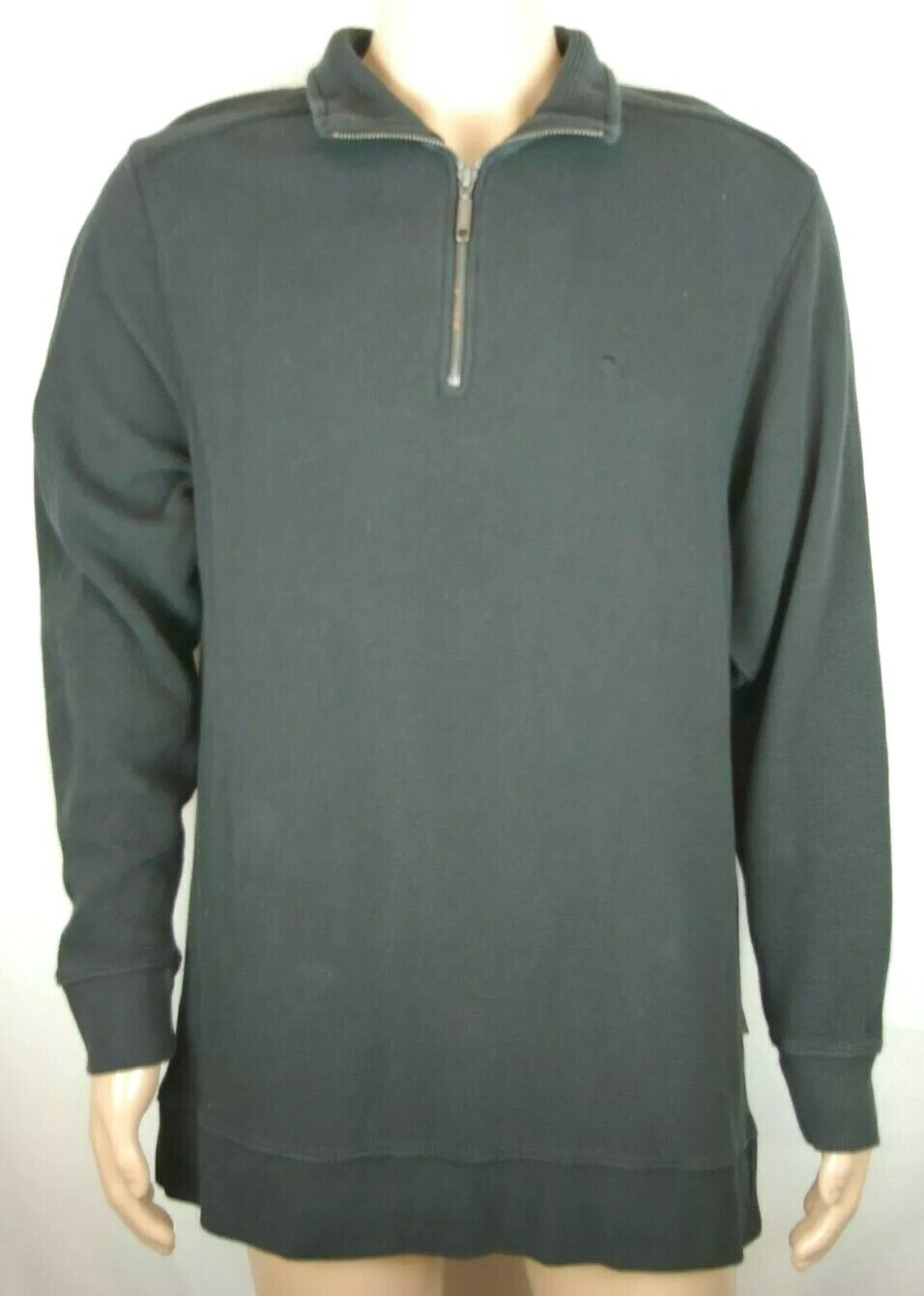 Wolverine Solid Black Long Sleeve Quarter Zip Swe… - image 1