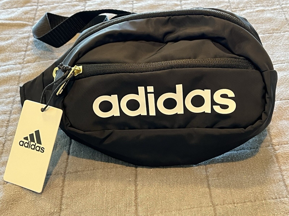 Adidas Black/White/ Gold Metallic Core Waist Fanny Pack Gold