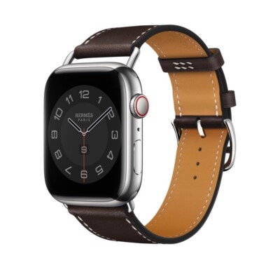 時計 Apple Hermes Ebene Attelage Single Tour Hermes Apple Watch Ebene Attelage (very dark brown) Single