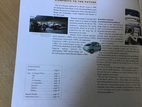 Renault Cars Range Brochure March 1993 Full Range Inc A610 Turbo - Picture 3 of 5