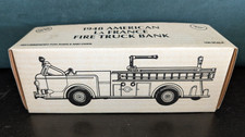 1948 American LaFrance Red Fire Truck Bank New in Box 1993 ERTL 1/30 Scale