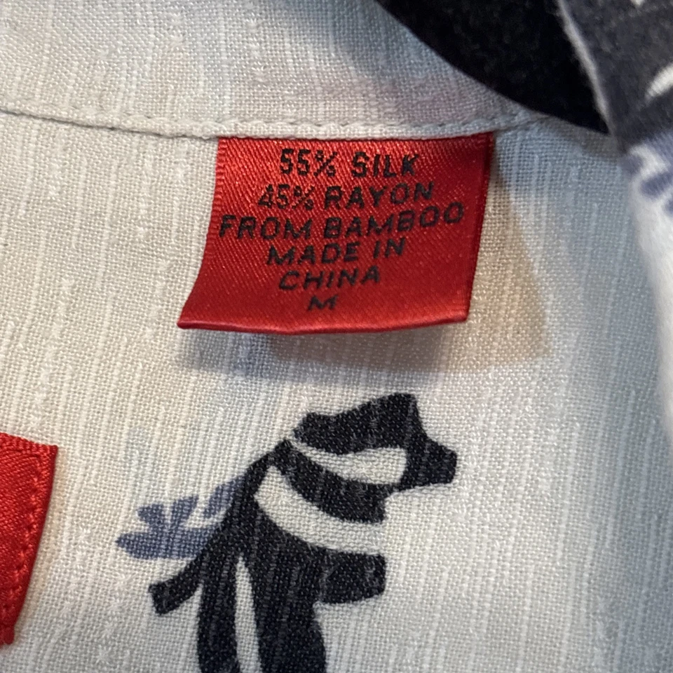 Camisa De Colección Izod Golf Para Hombre Hawaiana SS Beige Geométrica Talla M Seda Rayón Bambú Foto 4 de 4