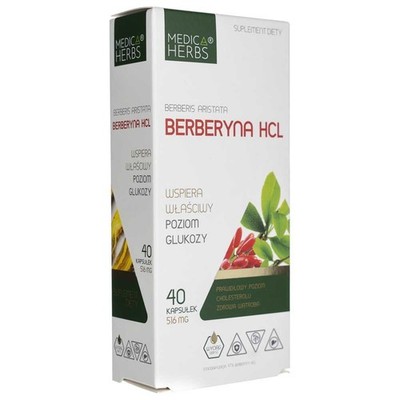 Medica Herbs Berberin HCL Berberine Blutzucker Balance 97% 500mg 40 Kapseln