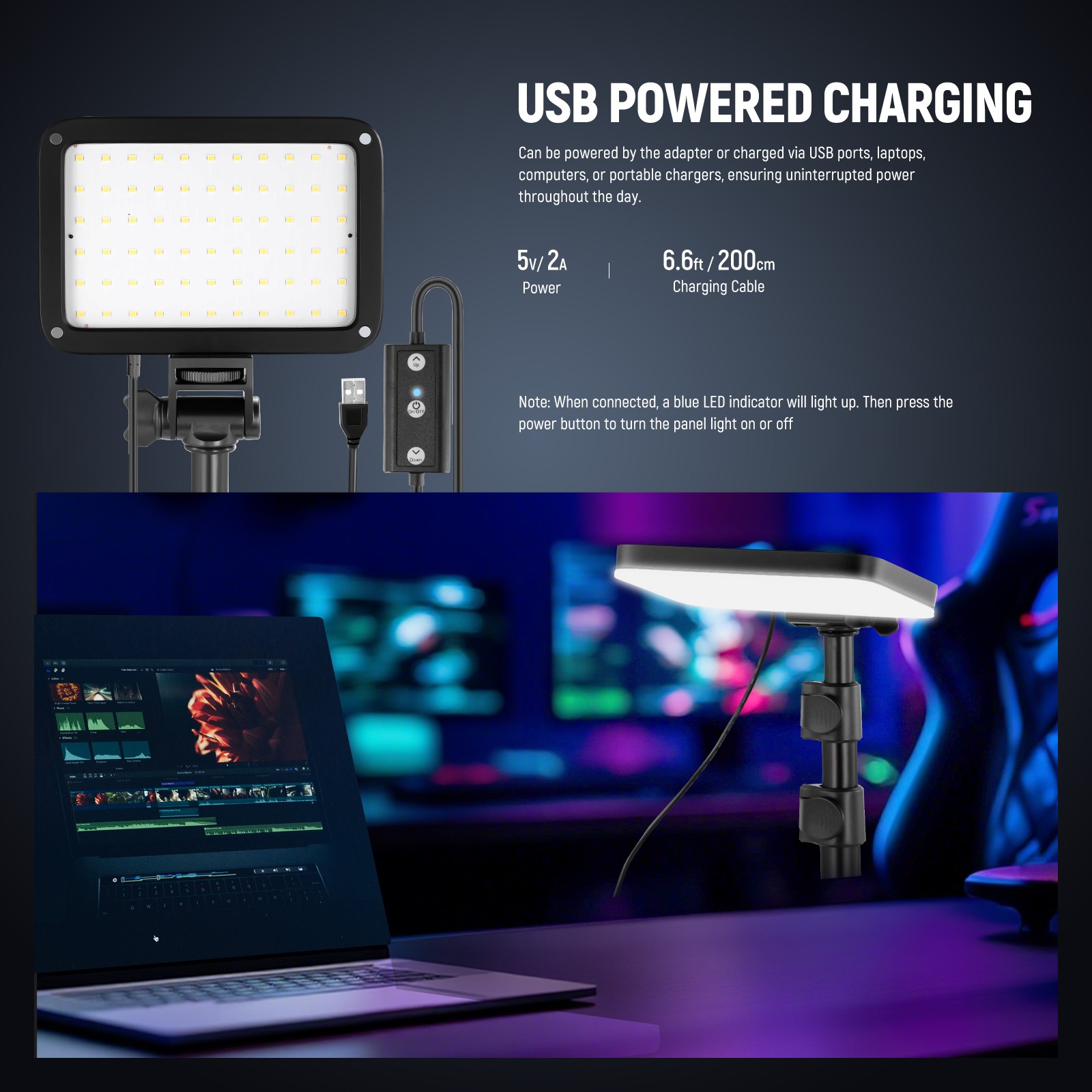 NEEWER Basics BP66D LED Video Light Kit w/Tripod, 3200K-5600K