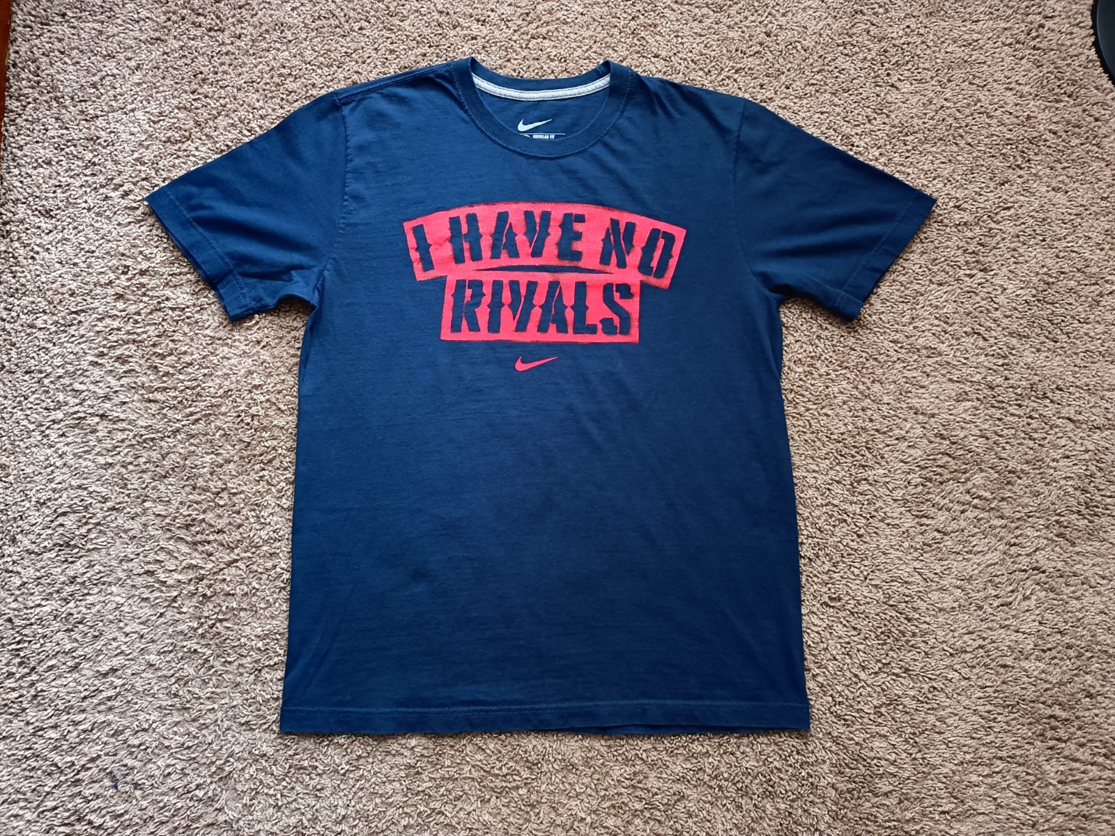 Nike I Have No Rivals Mens Medium Navy Blue Short Sleeve T-Shirt