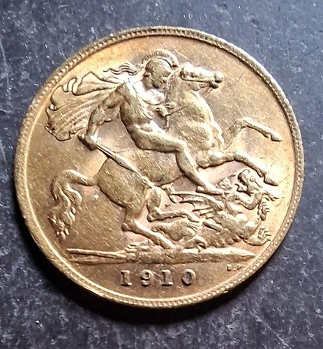1910 Edward VII Gold Half Sovereign — photo from another recent sale
