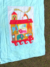 Noah's Ark Quilt Blanket- homemade early 1960s
