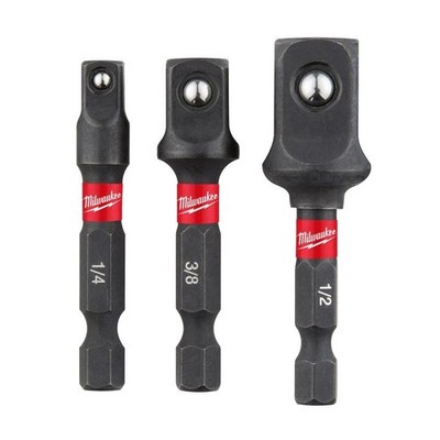 Milwaukee 48-32-5033 SHOCKWAVE 3-Pc Socket Adapter Set 1/4'' Bit Extensions