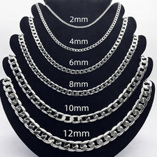 Herren Halskette Kette 2/4/6/8/10/12 mm 40- 75 cm Silber 925 Panzerkette Schmuck