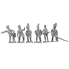 Napoleonic British Infantry Miniatures 32mm Lead Unpainted Lot of 6 Figures