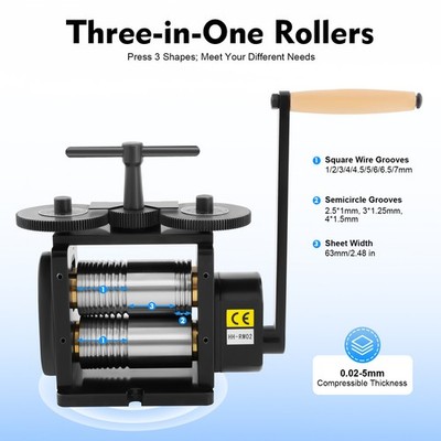 130mm Manual Rolling Mill Machine,Wire Flat Pattern Sheet Metal Jewelry Tool