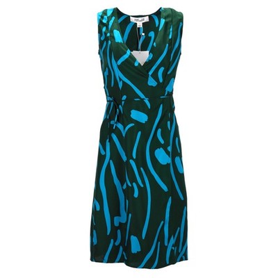 Diane Von Furstenberg Wickelkleid Aus Grüner Seide Weiblich Hellblau 34