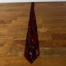 john weitz tie Made Usa Vintage Black Red Necktie