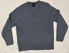 Vintage Robert Bruce Wool Blue Sweater Men's Large V Neck