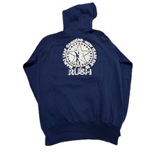 VTG 1976 RUSH NEW YEARS EVE BLUE CONCERT HOODIE SWEATSHIRT MAPLE FITS SZ M 3